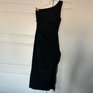 SHEIN Black One-Shoulder Dress
